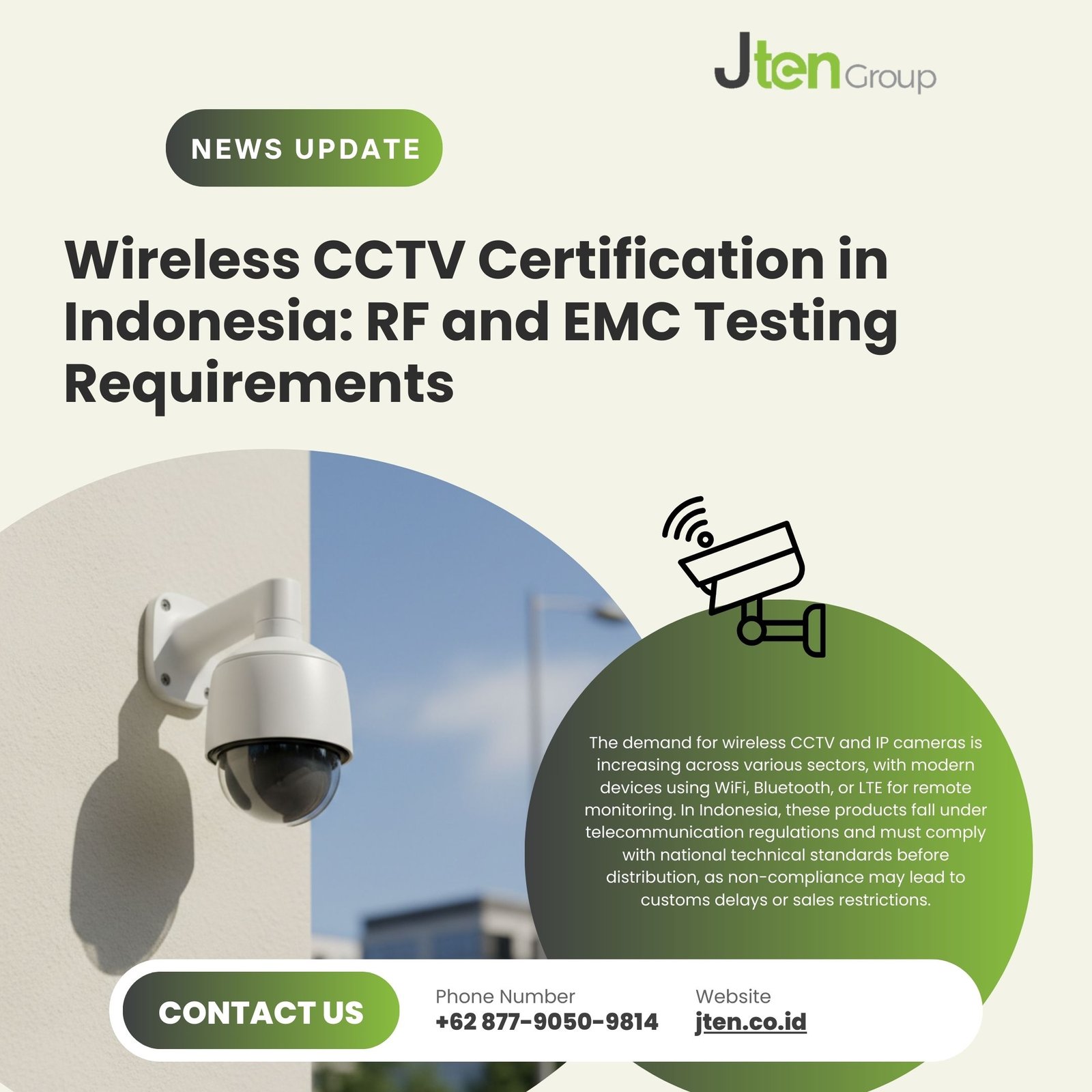 Wireless CCTV Certification in Indonesia: RF and EMC Testing Requirements
